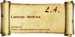 Lencse Andrea névjegykártya