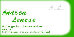 andrea lencse business card